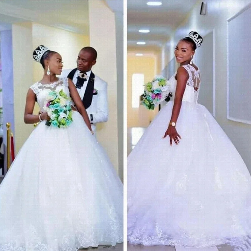 

Бальное платье с прозрачным вырезом, свадебное платье, модное платье с аппликацией и шлейфом, африканские платья невесты Дубая, Лидер продаж