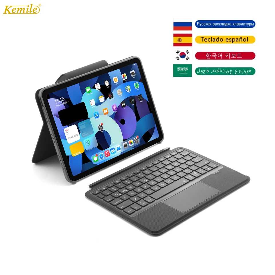 Magic Keyboard Folio for iPad Pro 11 4th/3rd/2nd/1st Gen,Magnetic  Detachable iPad Pro 11 2022 Case touchpad Keyboard Arabic