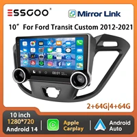ESSGOO 10 "Android 14 autoradio pour Ford Transit personnalisé 2012-21 Carplay Android Auto GPS Navi FM WiFi BT RDS lien miroir 1