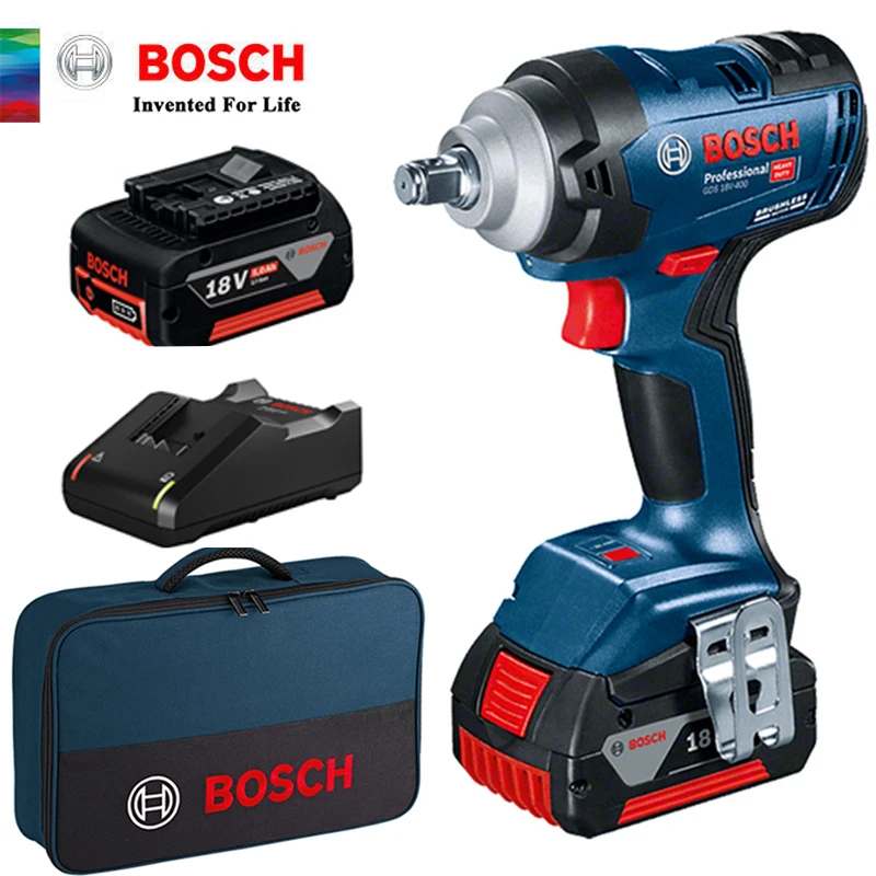 Bosch 18v Cordless Impact Wrench Machine 400nm Lithium Battery Electric