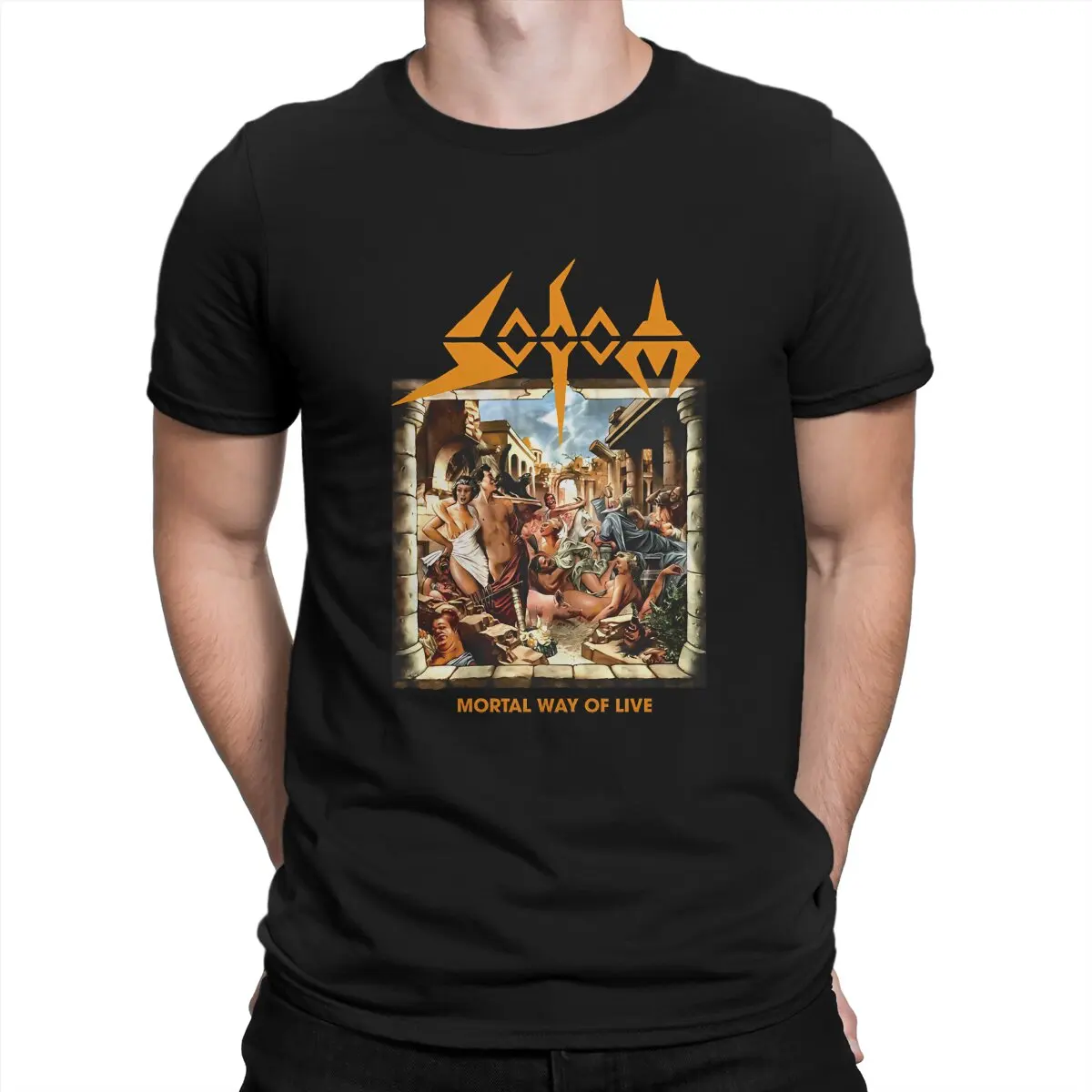 thumbnail image 1 of Camiseta de Sodom Man, Mortal Way of Live, banda de rock, individualidad, sudaderas, nueva tendencia, 1 of 6