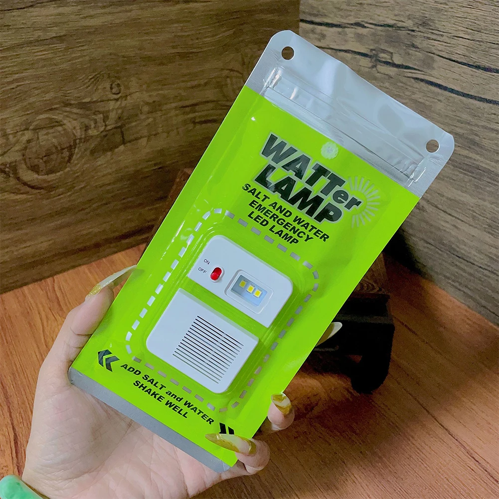 LED Salt Water Emergency Lamp Waterproof Portable Salt Water Lights Reusable Travel Supplies for Night Fishing Equipment