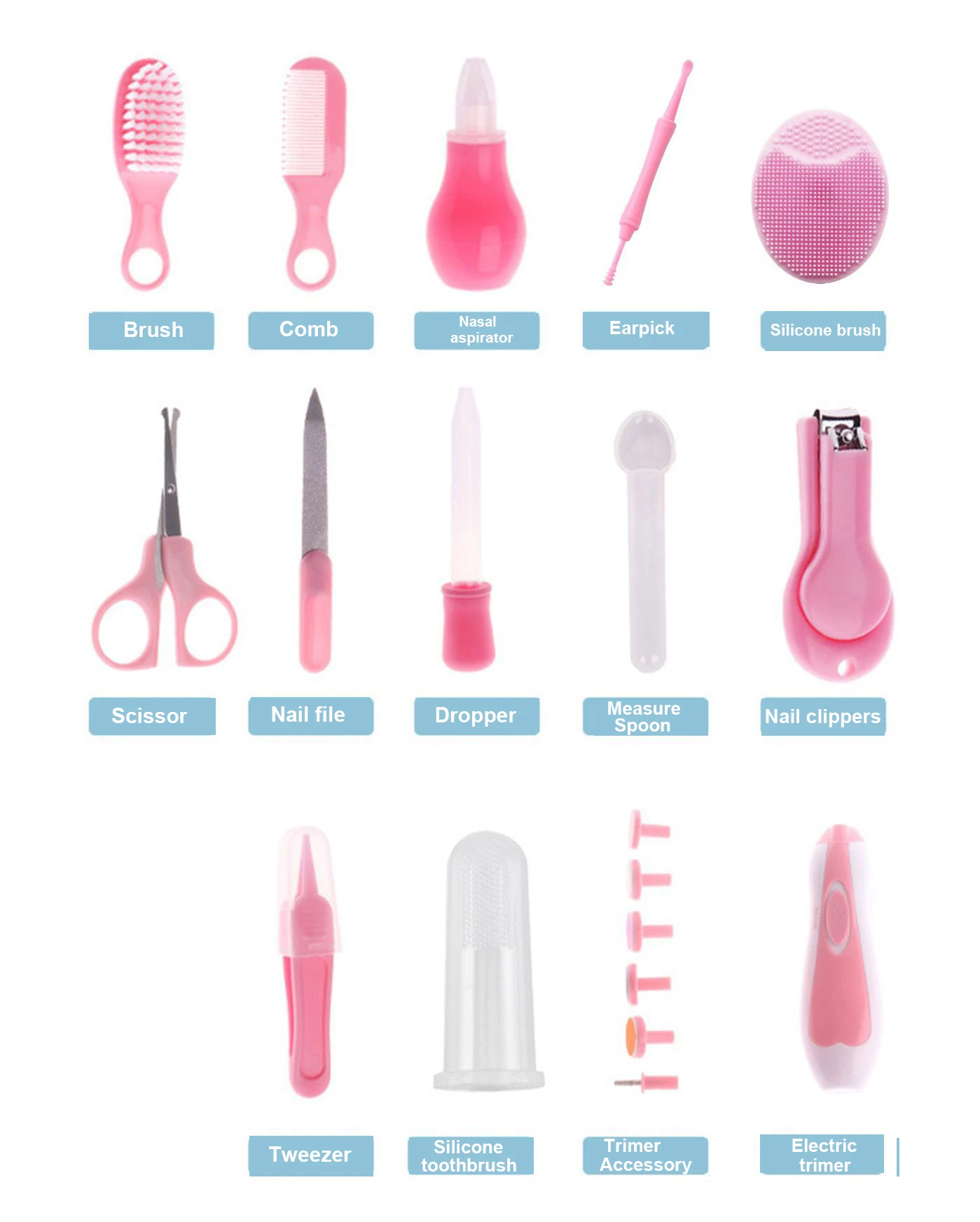 Baby Health Care Kit Portable Newborn Baby Grooming Kit Nail Clipper Scissors Hair Brush Comb Safety Care Set Hot Sale