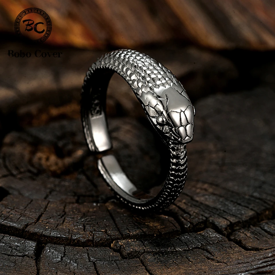 Shcyee 18K Gold-Plated Snake Ring - Stainless Steel Gothic Punk Jewelry For Men & Women
