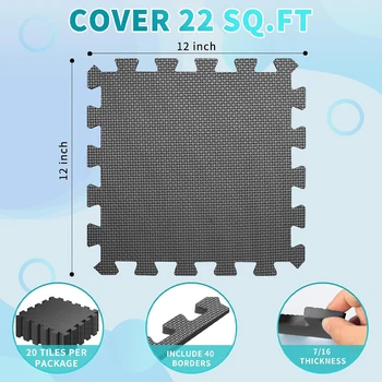 4/10/20Pcs 30*30Cm Sports Protection Gym Mat Eva Cross Pattern Floor Mat Non-Slip Yoga Fitness Gym Foam Mat Splicing Foam Mat 5