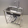 Kitchen sink Handmade stainless steel single bowl sink above counter or wall mounted vegetable Wash basin set 1