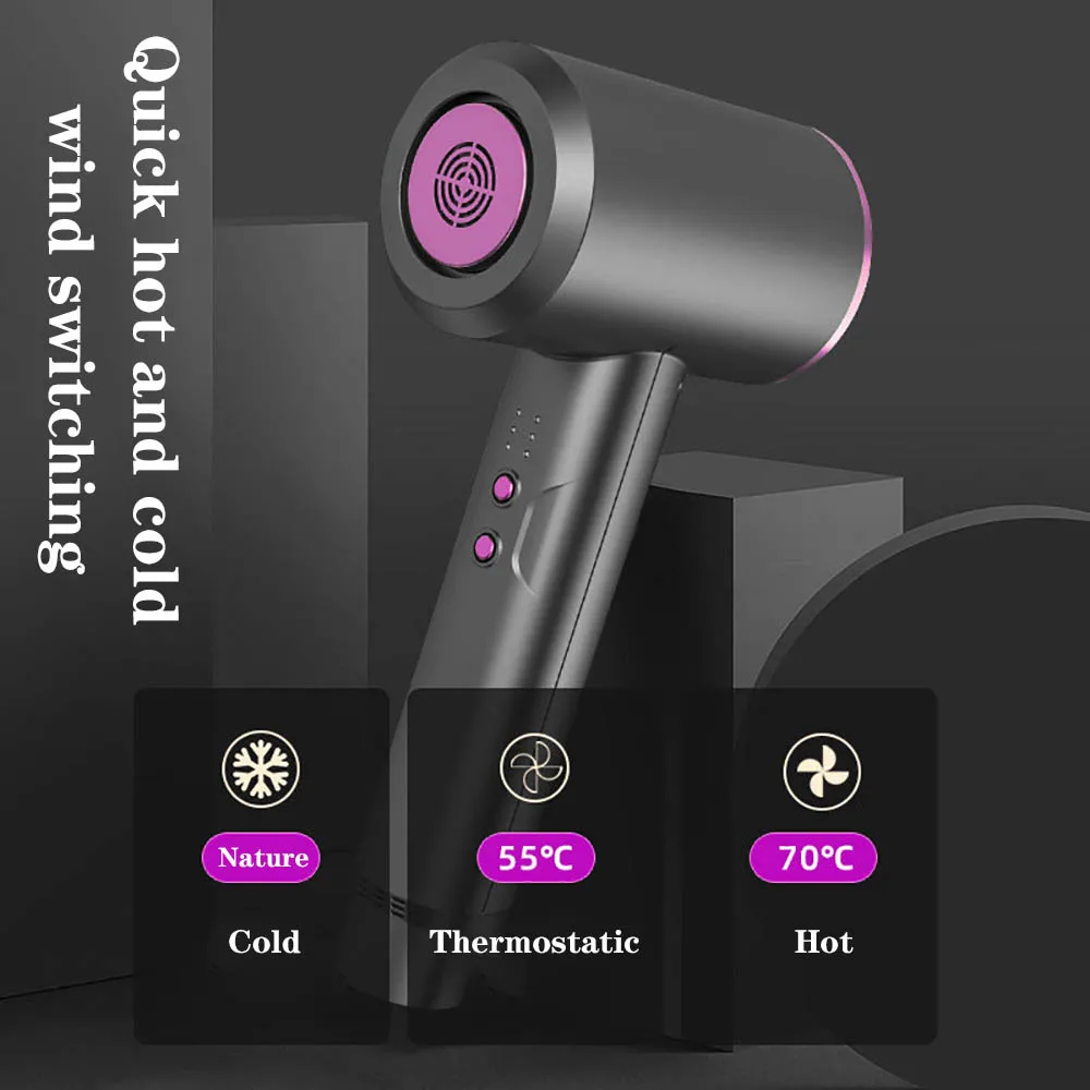 Cordless Hair Dryer Portable Hairdryer Wireless Blowers Carrying Base Hot and Cold Strong Wind for Travel Blow Dry Drawing Board 4