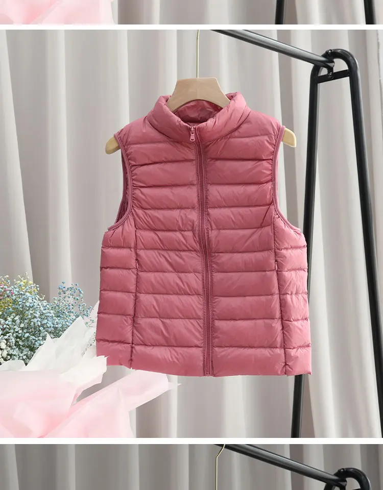 2022 Autumn Winter Ultra Light Down Jacket Parka Women White Duck Down Vest Coat Female Sleeveless Warm Waistcoat Plus Size 3XL ladies parka coats