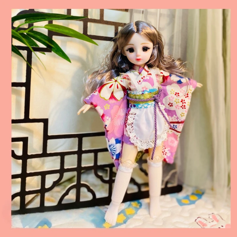 일본식 기모노 30cm 소녀 인형 세트 1/6 인형 드레스업 세트