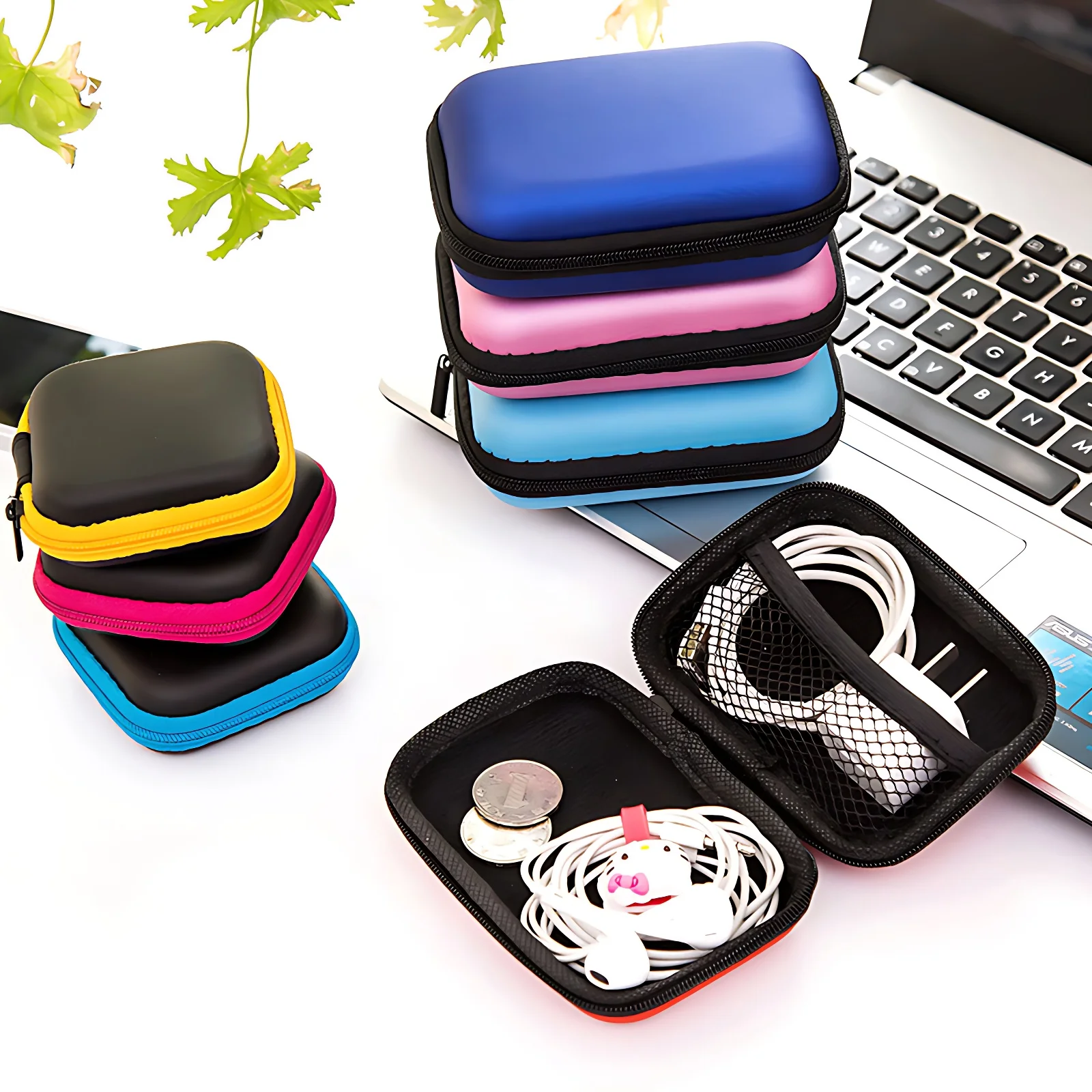 Sundries Travel Earphone Storage Bag Charging Case Zipper Bag Portable Travel Cable Organizer Electronics Storage earphone storage bag