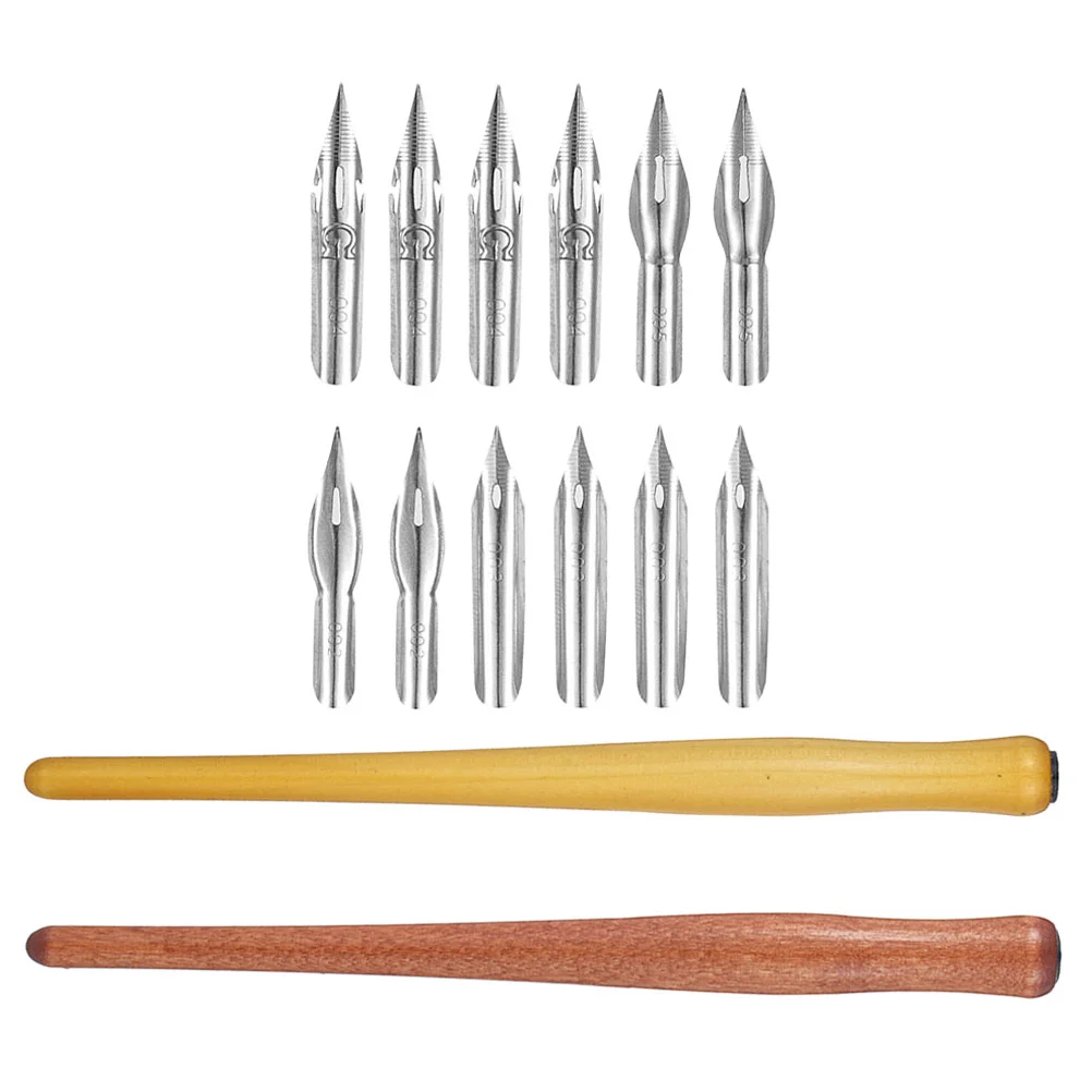 Solid Wood Dip Pen Calligraphy Set Painting Convenient Stainless Steel Drawing Elegant