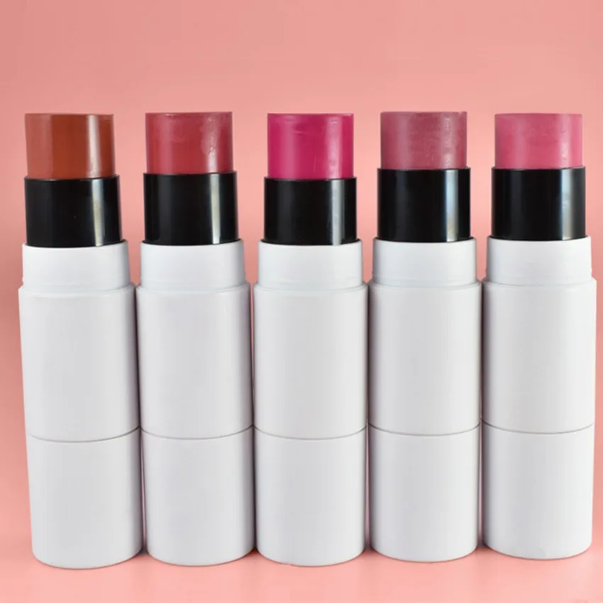White Tube High Pigment Creamy Blush Stick Private Label Sexy Cheek Blusher with Brushes Custom Logo Low Moq 5