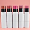White Tube High Pigment Creamy Blush Stick Private Label Sexy Cheek Blusher with Brushes Custom Logo Low Moq 5