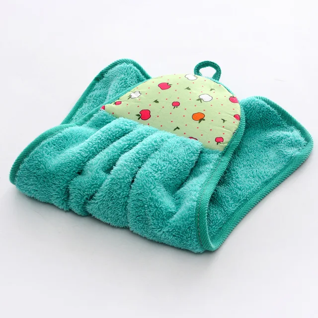 1Pc Coral Velvet Soft Hand Towel Absorbent Cloth Dishcloths Hanging Cloth Kitchen Bathroom Supplies Accessories 30*38Cm 2