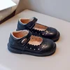 Cute Star Solid Color Casual Shoes for Kids Girls Classical Leather Shoes for Children Princess Outdoor Party Non-slip Shoes 6