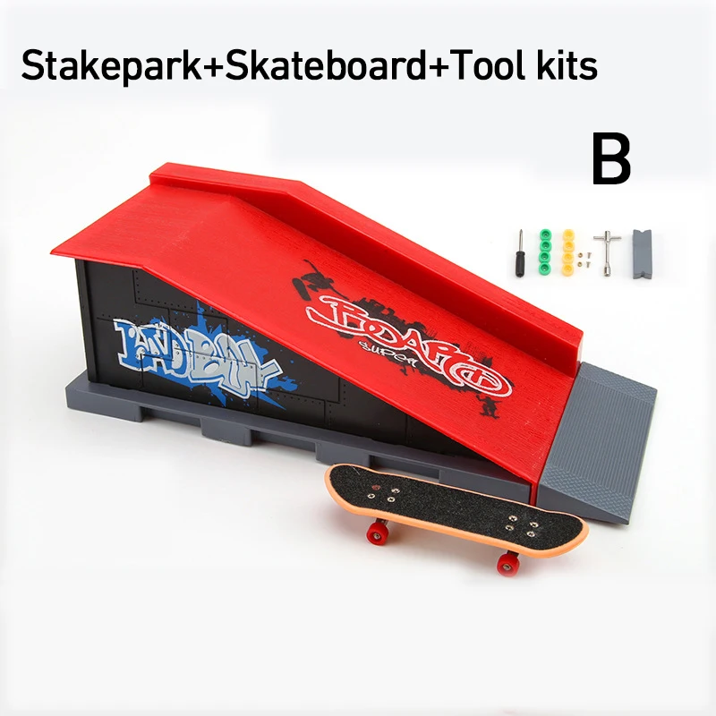 Patineta de dedo profesional DIY, piezas de rampa para parque de patinaje, plataforma tecnológica, escenario, conjuntos combinados, juguetes novedosos, regalo para niños