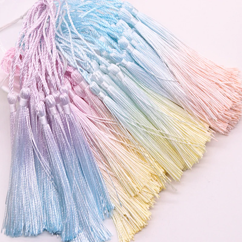 공예 폴리에스터 실크 술 프린지 공예, DIY 바느질 의류 펜던트 장식 책갈피, 그라디언트 13cm, 8 개, 신제품