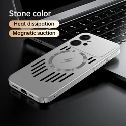 Sleek Magnetic Ice Cooling Case with Metal Paint Finish - Supports Wireless Charging for Honor 400 (China) (GRAY)