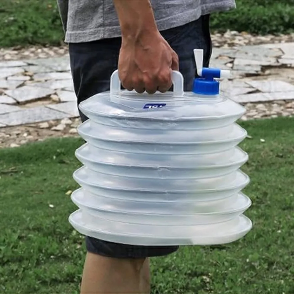 Folding water bucket 5/10/15L Portable with Faucet Reusable Auto Emergency for Car Travel Outdoor