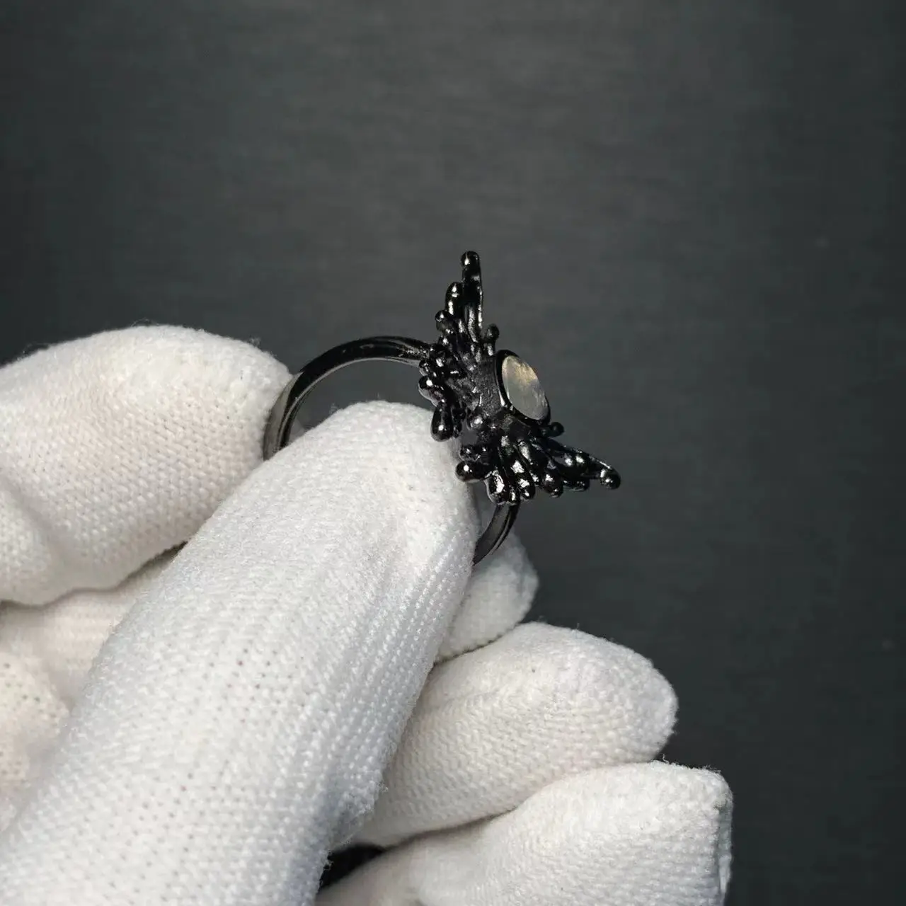 MM Natural Moonstone Ring Adjustable Female Oval  light ring Jewelry for Women Gift Wholesale High Quality Vintage Fine