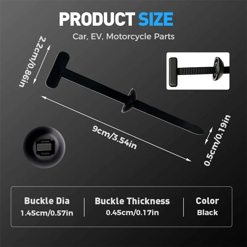 50 Stuks Herbruikbare Kabelbinders - Universele Nylon Kabelbinder Gespen Zwart
