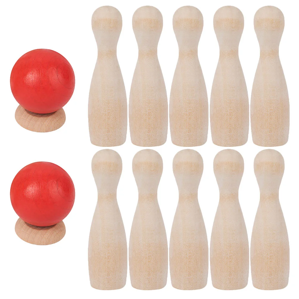Wooden Desktop Bowling Toys Kids Sports Products Child Play Equipment Family Party Favors Miniature Bowling Set Indoor