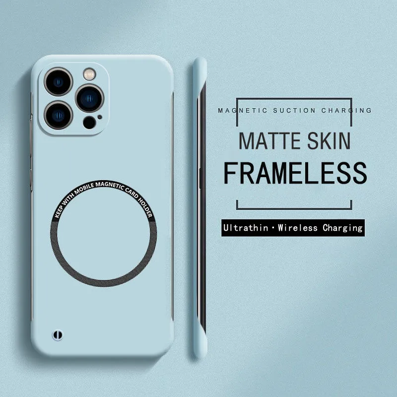 Frameless Ultra-Slim Magnetic Matte Phone Case with Hard PC Back Cover