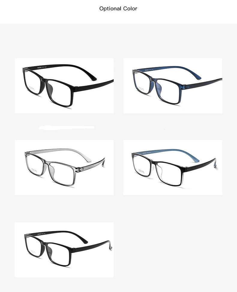 60mm Linse breites Gesicht Design tr90 Brille Männer Brillen Myopie Hyperopie Okulos quadratischen Stil optisch – Detail 8
