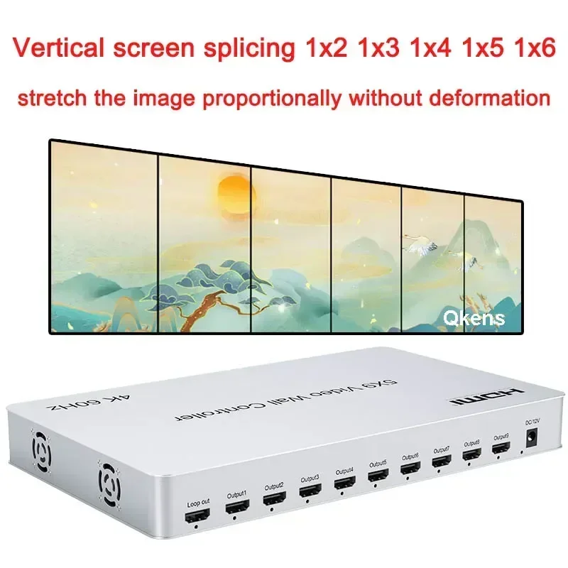 4K 5x9 비디오 월 컨트롤러 TV 스플라이서 1x3 1x4 1x5 1x6 가로 화면 세로 화면 2x2 3x3 4x1 스플라이싱 HDMI 멀티뷰어