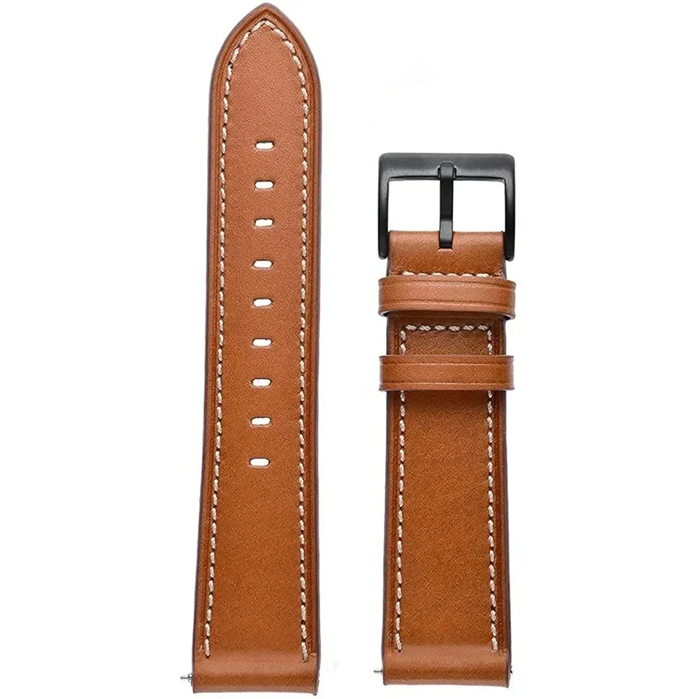 Premium Genuine Leather Watch Strap - 22mm Elegant Wristband