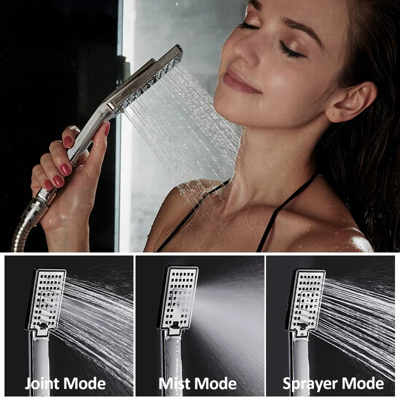 

Vidric Vidric LCD Digital Display Shower Faucet Set Rain Shower Head 3-way Handshower Digital Display Mixer Tap Bathroom Shower