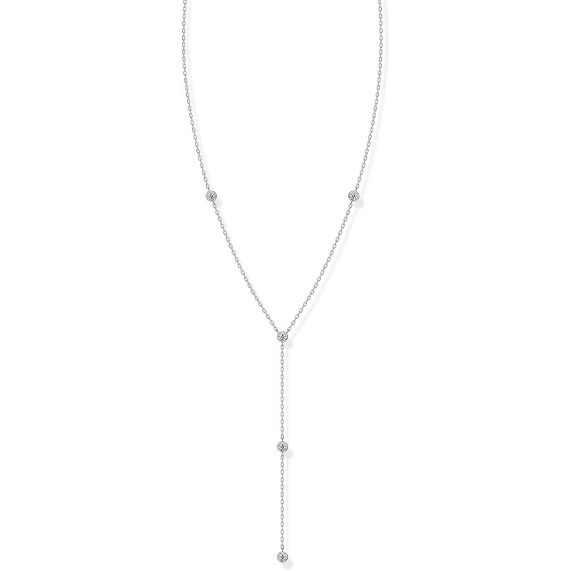 OXTAO 3,0 mm lange Kette mit Moissanit-Y-Anhänger für Damen, Vintage-Quasten-Choker-Halskette, ästhetischer Schmuck, 14 Karat Gold gefüllt – Detail 8