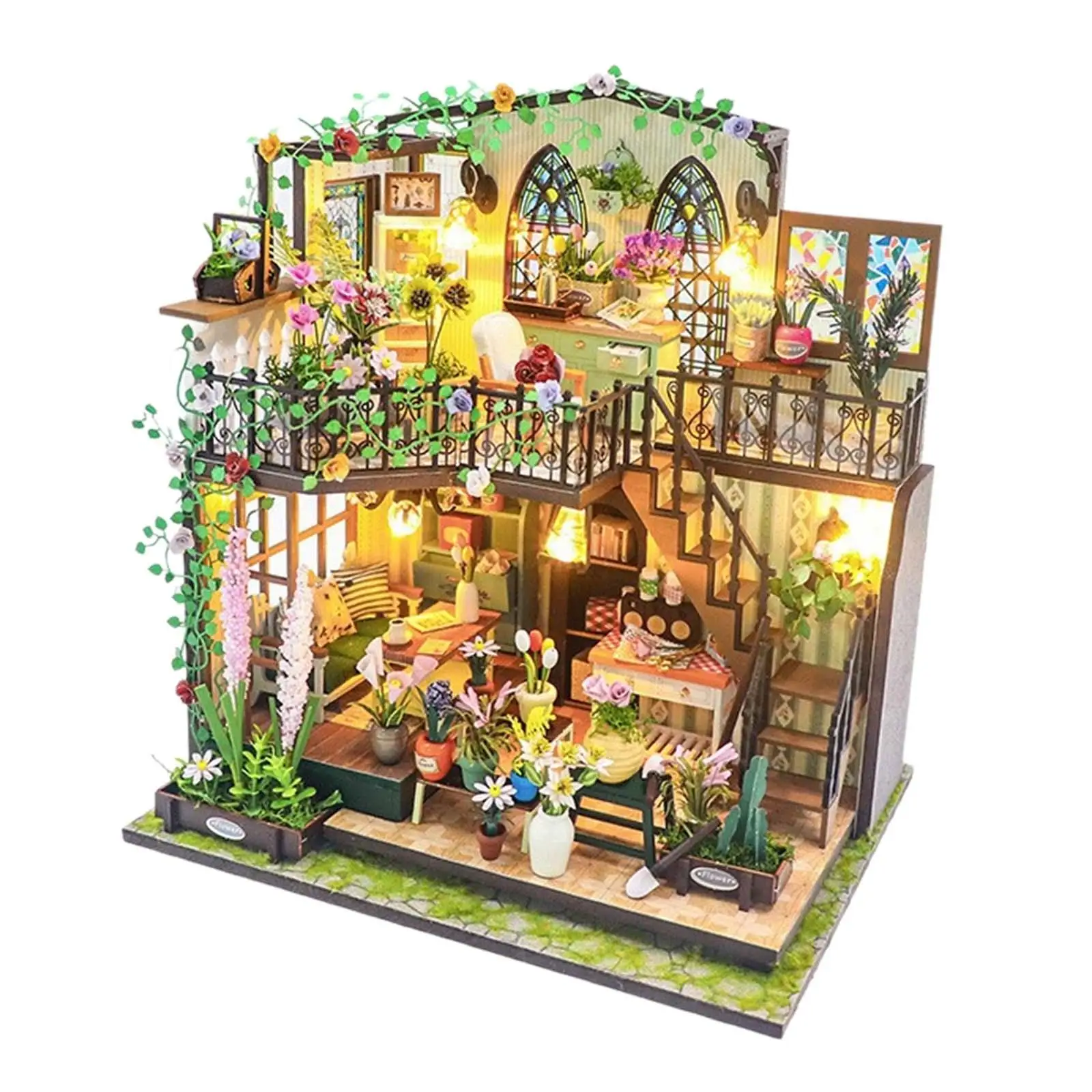 

Dollhouse DIY Miniature Kits Tiny House Building Set DIY Crafts Mini House Model for Birthday Gift Boys Girls Adults Kids