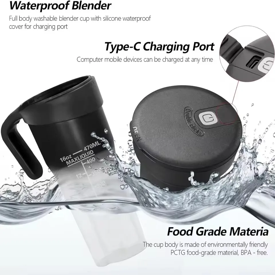 1pc Portable Juicer - USB Rechargeable Wireless Blender for Smoothies and Juice, Perfect for On-the-Go Lifestyle 4