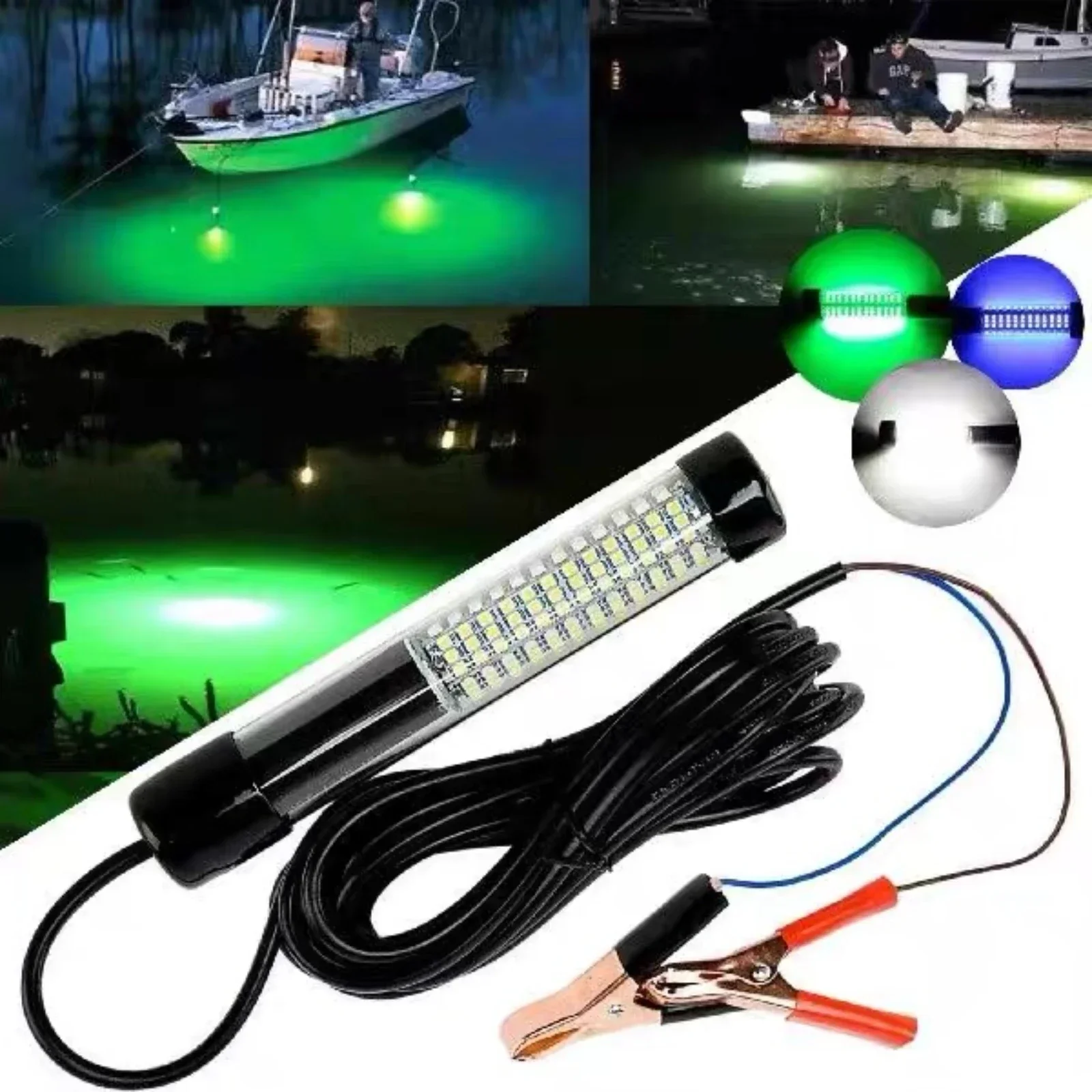 

Waterproof Underwater Fishing Light LED Night Fishing Lure Bait Fish Finder Lamp Super Bright Submersible Fishing Boat Light