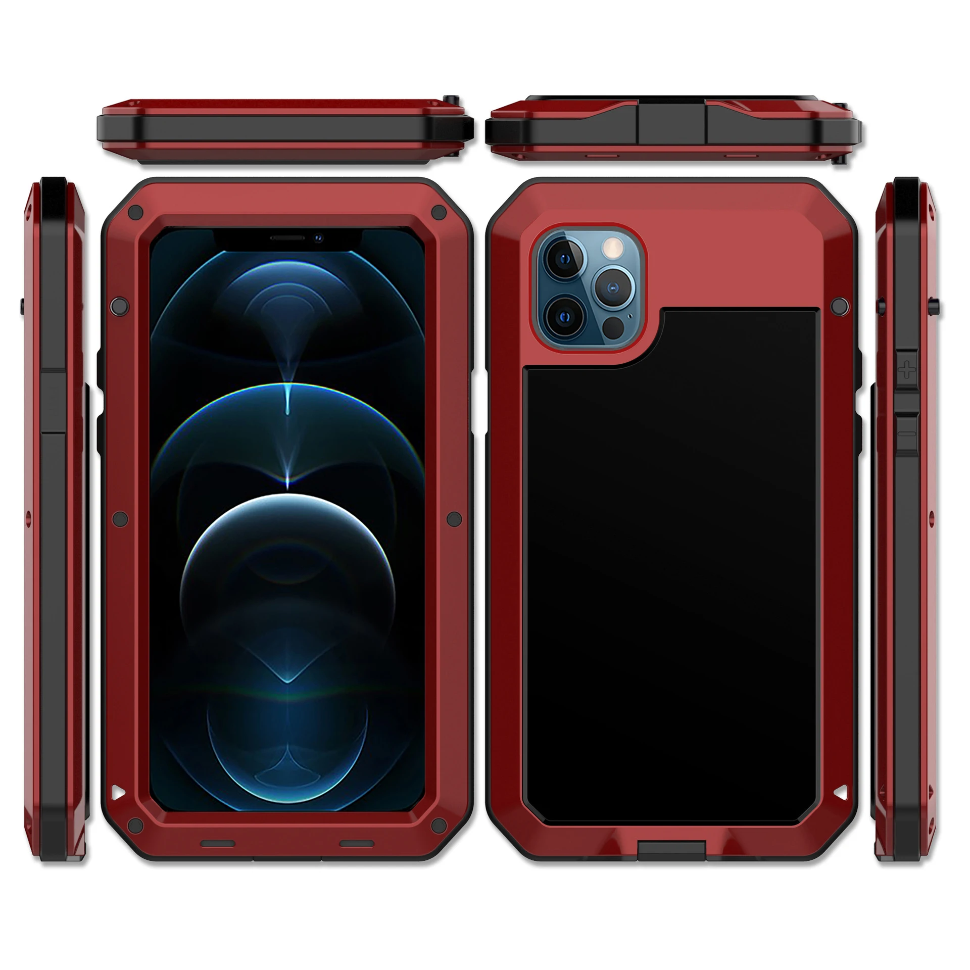 Funda protectora resistente Armor para iPhone 7 8 Plus XR X Xs 11 12 13 Pro Max 14 15 Plus SE SE2 360 cubierta a prueba de golpes con tanque de metal
