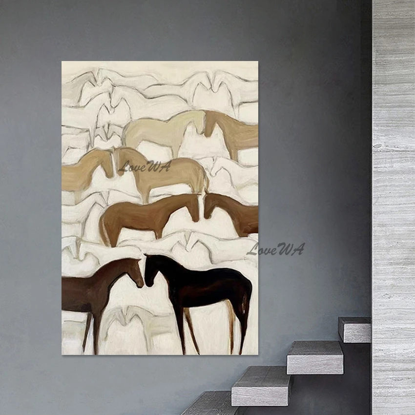 

Холст Рулон Художественная Картина Горячая Продажа Абстрактный Дикая Лошадь Настенный Плакат Оптовая Декоративные Животные Масляная Живопись Без Рамки Подарки