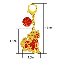 Feng Shui Red Big Auspicious Pi Yao Pixiu Keychain Fortune Luck Amulet Key Chain 2