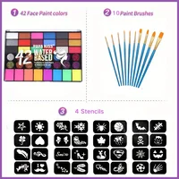 42 Colors Water Soluble Face Body Painting Set UV Neon Glitter Face Paint Art Halloween and Christmas Party Body Paint Makeup 2