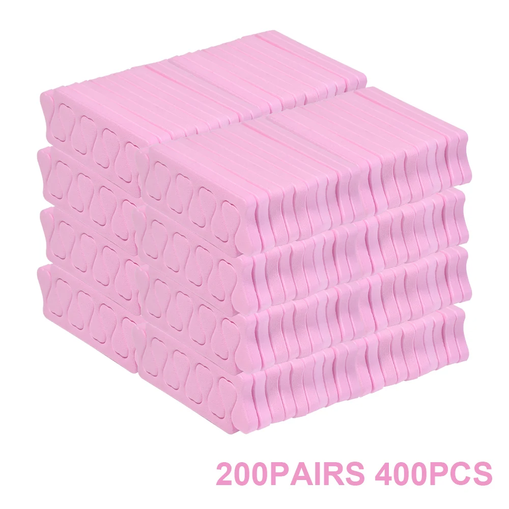 400/200pcs/Pack Nail Art Toes Separators Set Fingers Foots Soft Foam Sponge Dividers Manicure Pedicure Gel UV Polish Tool Pink