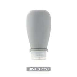 Leak - Proof Silicone Travel Bottles - Refillable Squeezable Containers for Toiletries and Liquids (90ml Gray)