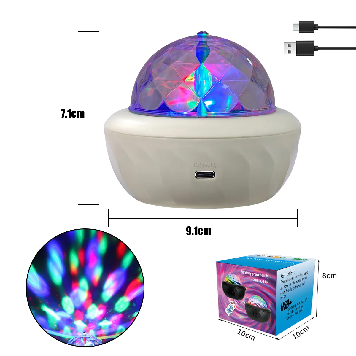 RGB Star Moon Projector LED Night Light USB Galaxy Effects Automatically Rotating for Gaming Room Christmas Halloween Decoration