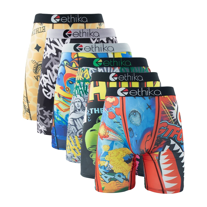 6Pcs Men Underwear Boxers Breathable 4