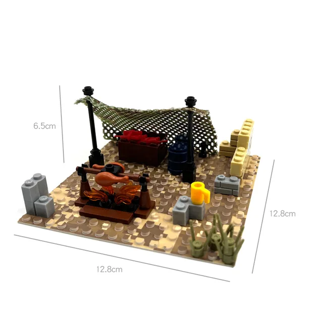 Desert Camp Barracks Base Compatible With LEGO Military MOC Building Blocks  Radar Tower Artillery Sentry Defense Bricks Toys