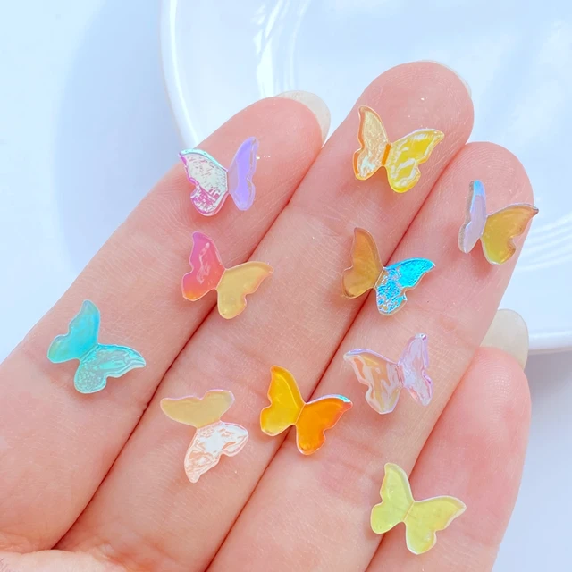 40Db Új Aranyos Mini 7*10 Mm -Es 3D -S Pillangó Sorozat Gyanta Figurák Kézművességek Lapos Díszes Ékszerek, Amelyek Hajruhák Tartozékokat Készítenek