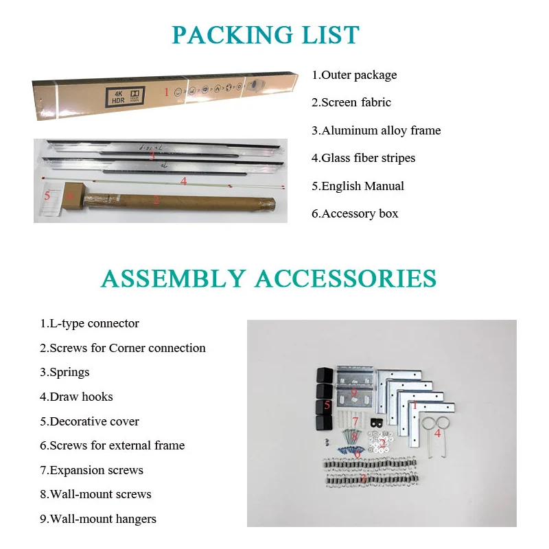 Ambient Light Rejecting ALR CLR 60 - 150 Inch Fixed Frame Projector Screen 1CM Narrow Bezel for Home Theater Projection 4K 3D