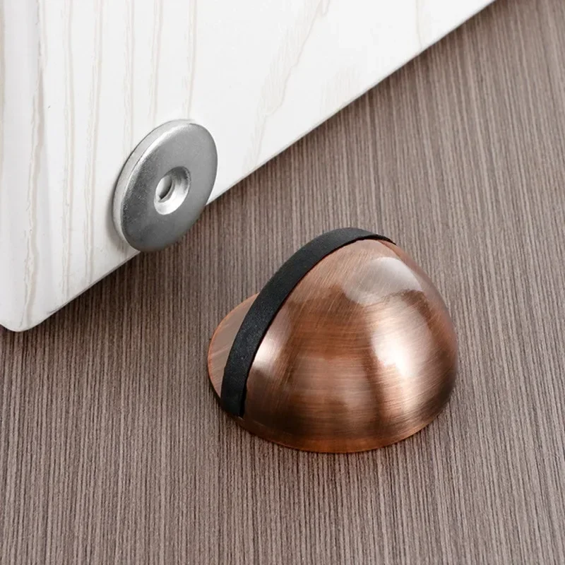 Stainless Steel Magnetic Dual Door Stopper Nail-free Catch Wall Protector Bumper Wedge Stop Floor Holder Door Stops Hardware