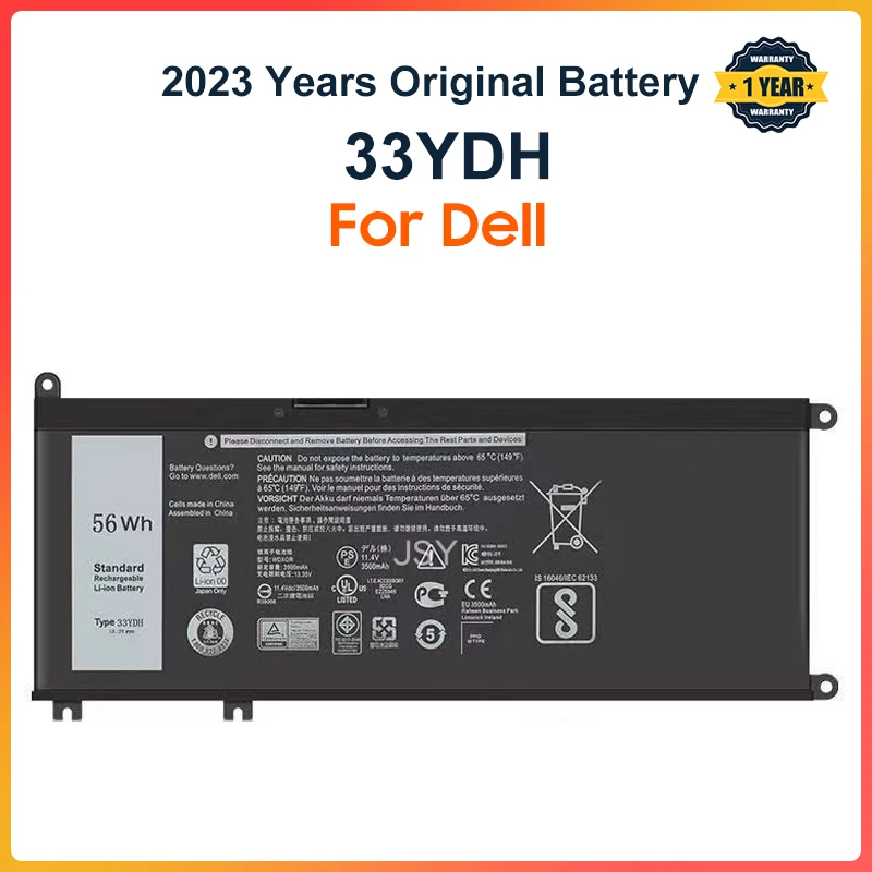 Batería 33YDH Para Portátil DELL - Compatible Con Inspiron, Latitude, Vostro, G3/G5/G7 - 56Wh, 15.2V, 100% Capacidad Real, Carga Rápida