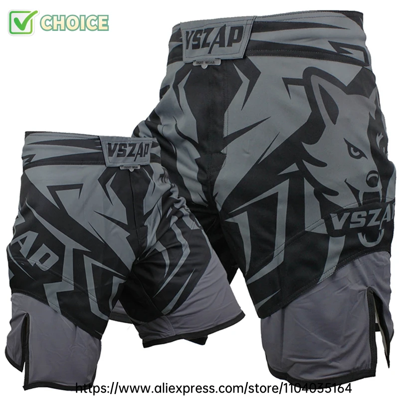 Vszap Fight Shorts Herren BJJ MMA Shorts Boxen Kampf Grappling Shorts Fitness Muay Thai Kickboxen No Gi Wrestling Sporthose – Detail 15
