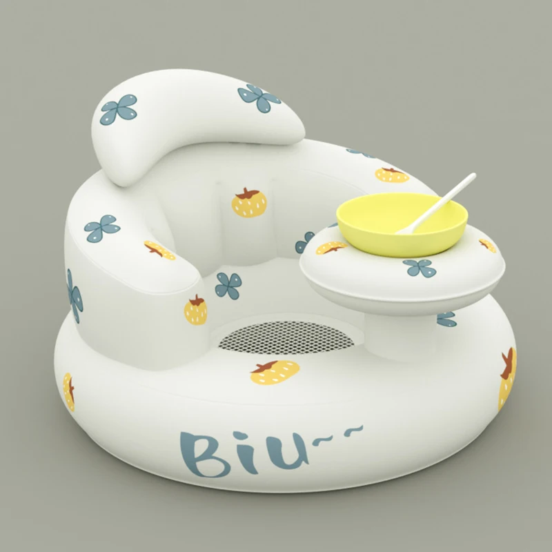 Baby Inflatable Sofa Children Puff Portable Bath Chairs PVC Multifunctional Seat Practice Sitting Bath Stool Baby Stool